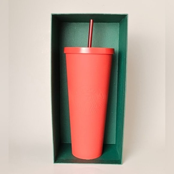 Starbucks Other - AUTHENTIC Starbucks Matte Soft Touch Acrylic Red 2014 24oz Tumbler NWT